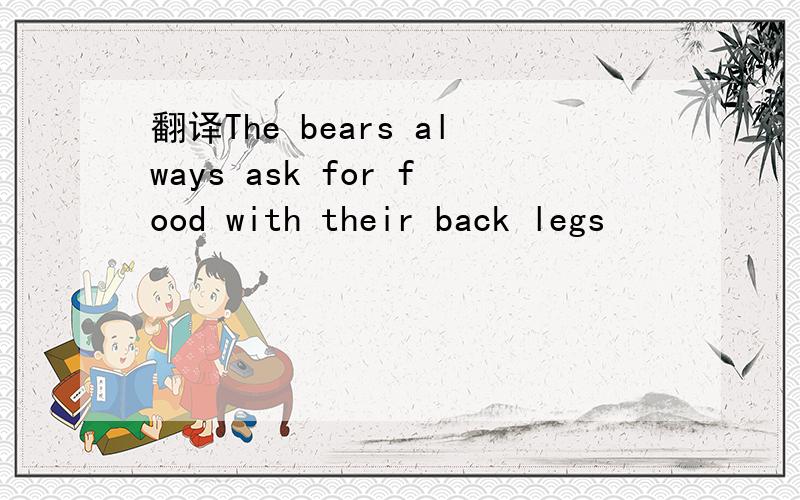 翻译The bears always ask for food with their back legs
