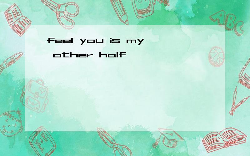 feel you is my other half