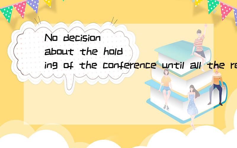 No decision __about the holding of the conference until all the related factors have been taken into consideration.为什么填will be made 而不填is made