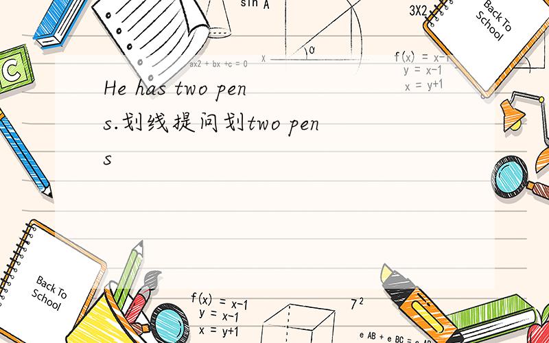 He has two pens.划线提问划two pens