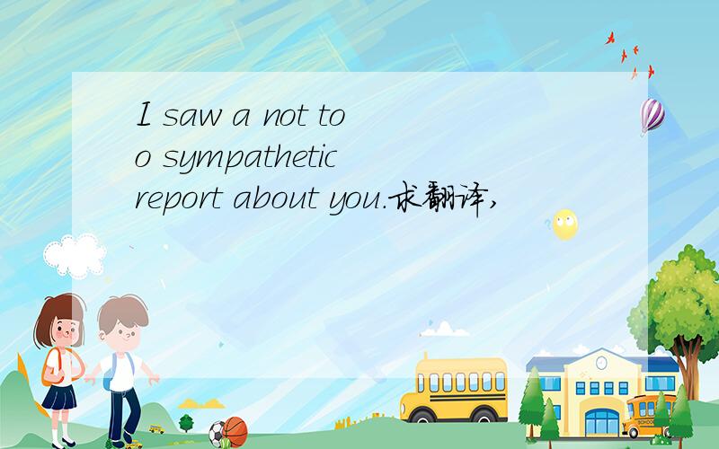 I saw a not too sympathetic report about you.求翻译,