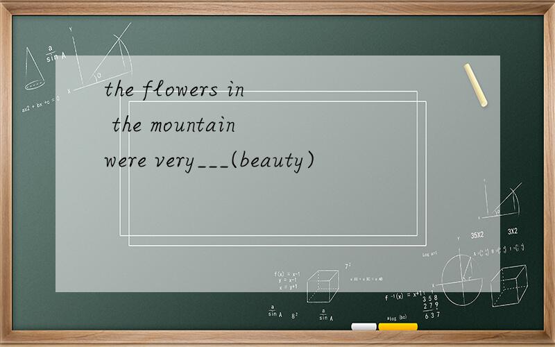 the flowers in the mountain were very___(beauty)