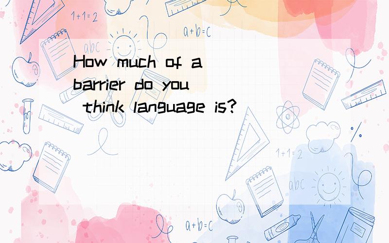 How much of a barrier do you think language is?